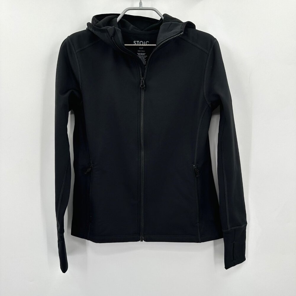 Stoic Tech Fleece Hooded Full-Zip Jacket in Stretch Limo size S Women's
